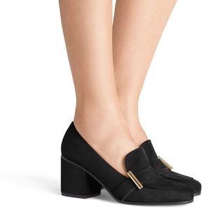 Stuart Weitzman The Preston Cylinder 70 Pumps in Black suede